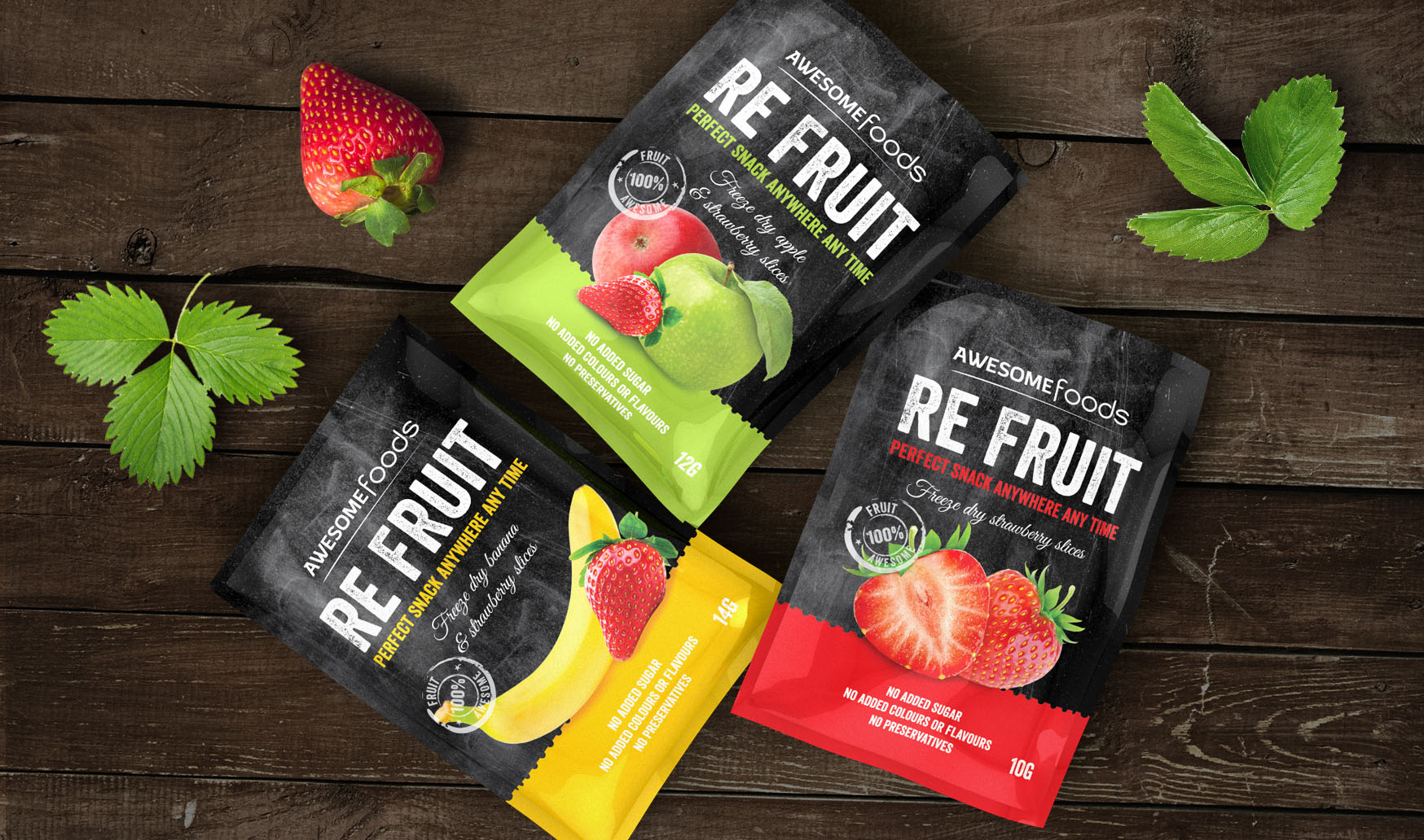 re-fruit-packaging-design-product-label-design-branding-logo-visual-identity-food-fmcg-product-line-ready-meal-snack-packaging-design-freeze-dry-vegan-graphic-design